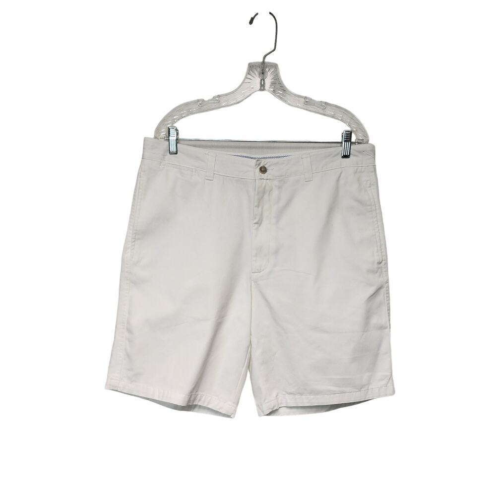Club Room Men’s Flat Front White Chino Shorts size 34 inseam 10"